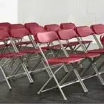 burgundy folding chairs